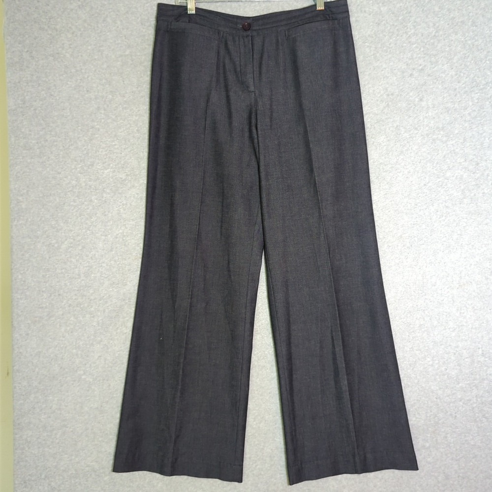 J. Jill Pants Womens 14x31 Linenble Wide Leg Gray Stretch Lagenlook Minimalist